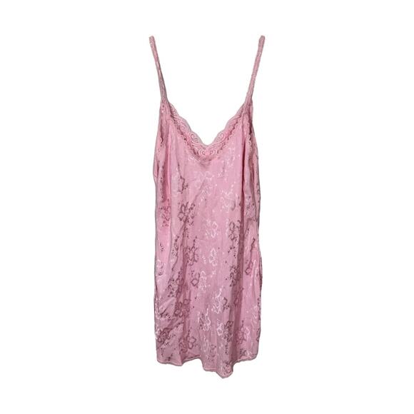 Vintage Barbizon Peignoir Set Pink M/L Robe Nightgown Slip Dress Floral Satin - Picture 7 of 10